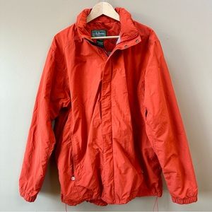 L.L. Bean Lightweight Orange Rain Wind Hooded Jacket Men’s Size XL Tall